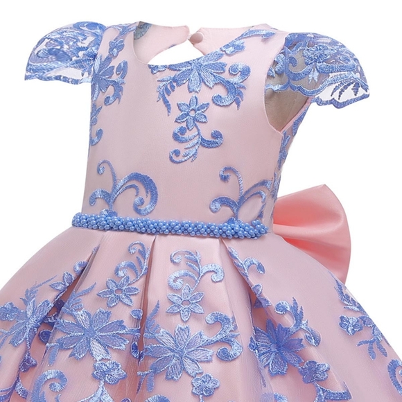 🎀SALE🎀NEW Embroidery Princess Flower Lace Bow Wedding, Birthday Party Dress - Picture 4 of 9
